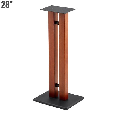 #ad 28quot; Single Floor Speaker Stand Home Theater Surround Sound Universal Cherry Wood $151.21