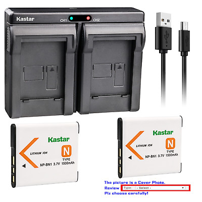 #ad Kastar Battery Dual Charger for Sony NP BN1 BN1 Sony Type N Sony BC CSN BC CSNB $10.99