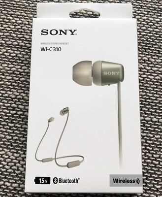 #ad SONY Bluetooth Wireless Earphone WI C310 NC Gold Flat Cable w Tracking NEW $41.33