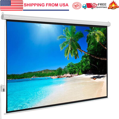 #ad 100quot; 4:3 Viewing Area Motorized Projector Screen Remote Control amp;12V Battery $90.75