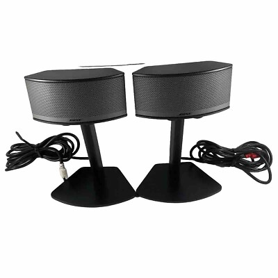 #ad Bose Companion 5 Satellite Speakers x 2 with stands L R Tested $112.60