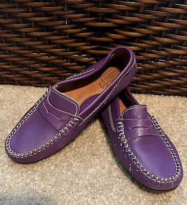 #ad Purple Leather Atlanta Moccasin For Kids Size 33 2 1 2 $35.00