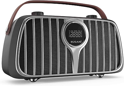 #ad BUGANI Retro Bluetooth Speakers 40W Vintage Style TF Card AUX Mic Input for Home $38.99