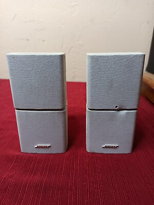 #ad Set of 2 Bose Double Cube White Acoustimass Satellite Speakers TESTED $34.99