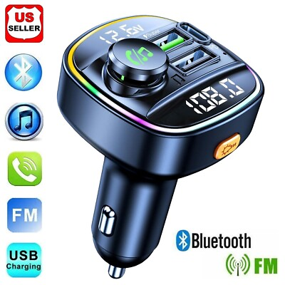 #ad Car Bluetooth FM Transmitter Radio MP3 Wireless Adapter Hands Free 3Port Charger $10.90