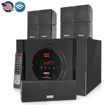 #ad Pyle Bluetooth 5.1 Channel Home Theater System Surround Sound Speakers amp; A V Amp $208.99