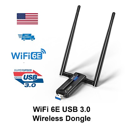 #ad AX5400 WiFi6E Super Fast Gaming Wireless Adapter High Performance USB 3.0 Dongle $22.49