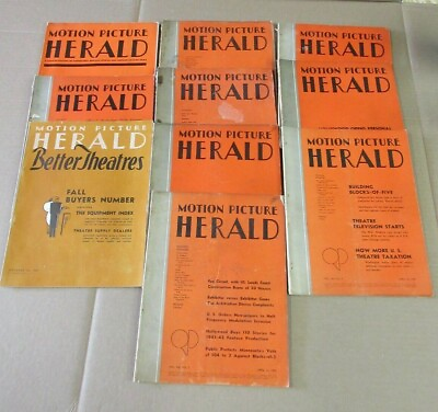 #ad Vintage Motion Picture Herald Better Theatres Magazine Lot of 10 Magazines 13 $389.00