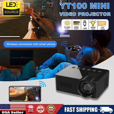 #ad Mini Projector 3D LED Mini WiFi Video Home Theater Cinema For IOS Android System $31.36