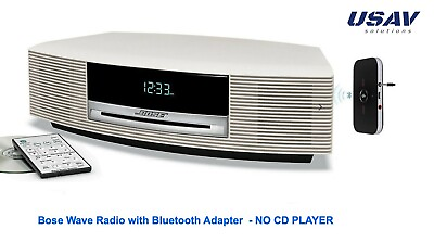 #ad Bose Wave Radio with Bluetooth Music Adapter Cream White $168.88