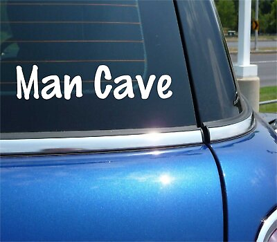 #ad MAN CAVE DECAL STICKER FUNNY SPORTS TV BAR THEATER DOOR CAR TRUCK $2.59