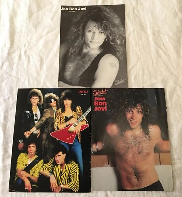 #ad Jon Bon Jovi 1980s Clippings Posters Swedish Music magazine Okej $10.00