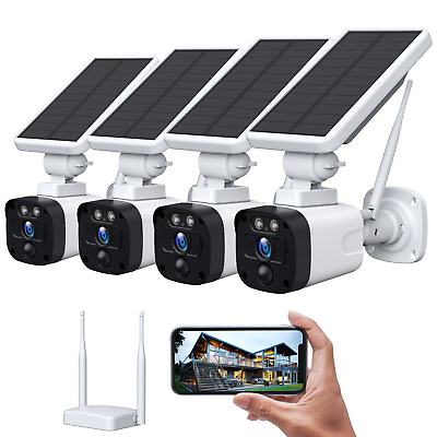 #ad 1080P Solar amp; Battery Powered Outdoor Wireless Audio Security Camera WifI System $222.34