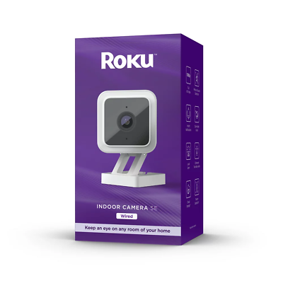 #ad Roku Smart Home Indoor SE Wi Fi Wired Security Camera Motion amp; Sound Detection $34.95