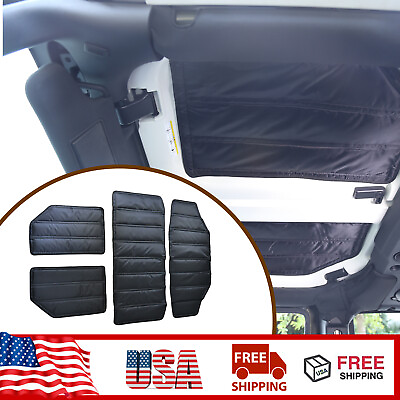 #ad #ad Black Car Top Sound Heat Mat Cover Insulation Pads For Jeep Wrangler JK 2012 18 $102.11