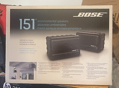 #ad Bose 151 Environmental Speakers Pair Indoor Outdoor Brackets Included Black New $350.00