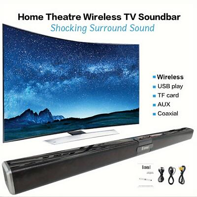 #ad Home Theater Wireless TV Soundbar Speaker 20W 3D Home Theater Stereo Surround Wi $36.04