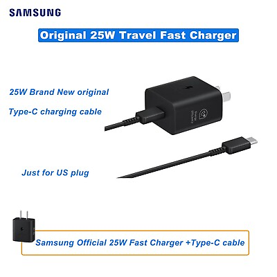 #ad New Samsung 25W US Super Fast Wall Charger Type USB C for Samsung Series Galaxy $6.99