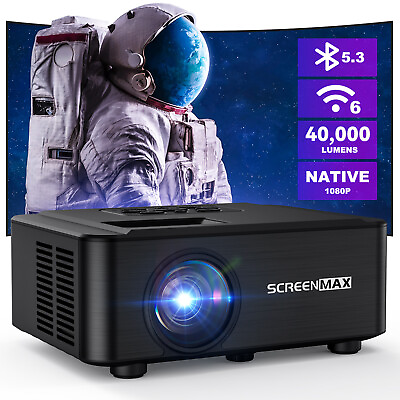 #ad 4K Projector 40000LMS 1080P 3D 5G WiFi Bluetooth Video Home Theater 230quot; Display $89.99