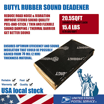 #ad 20.5SqFt Car Sound Deadener Mat Proofing Thick Insulation Material Kill Noise $60.68