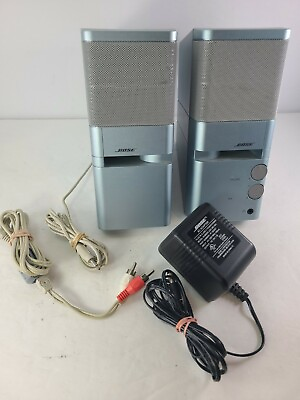 #ad Pair Of Bose MediaMate Computer Speakers Ice Blue $38.94