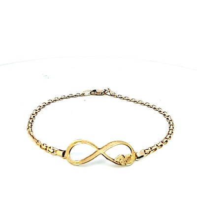 #ad 10K Real Gold Bismark Link with Infinity and Love Bracelet $198.89