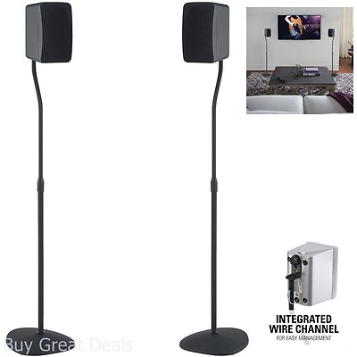 #ad #ad Speaker Stands Stand Black 2 Pcs Universal Adjustable Surround Sound Speakers $55.98