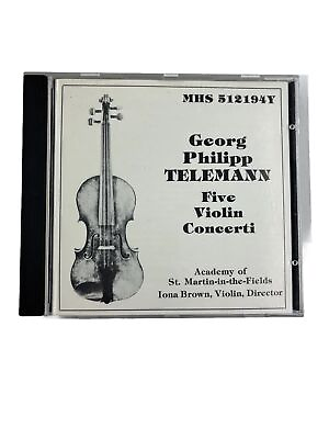 #ad Georg Philipp Telemann Five Violin Concerti CD 1988 St Martin in the Fields $6.79