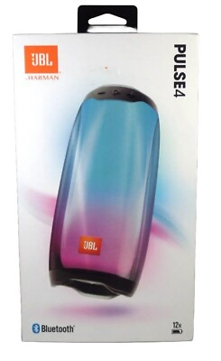 #ad JBL Pulse 4 Black Portable Bluetooth Speaker Enabled Waterproof Colorful LED $147.36
