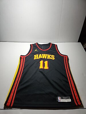 #ad Trae Young Atlanta Hawks Basketball Jersey Nike Dri Fit Black Size Large NBA $17.50