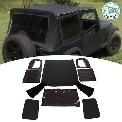 #ad soft top FOR HALF DOORS BLACK replacement 9870217 For 87 88 95 Jeep YJ Wrangler $178.00