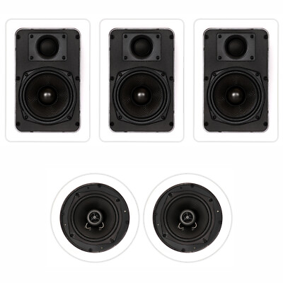 #ad Theater Solutions TS 55 Flush Mount 5 Speaker Set In Wall Ceiling Home Theater $108.99