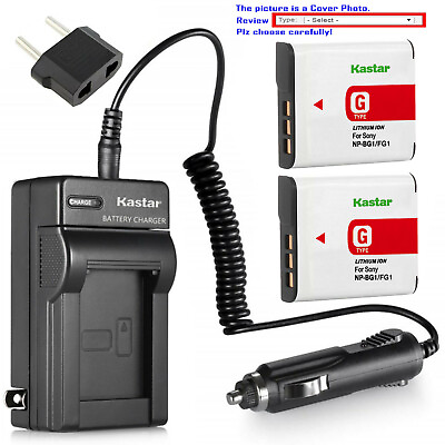#ad Kastar Battery and Normal Charger Kit for Sony type G NP BG1 FG1 CyberShot DSC $6.49