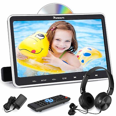 #ad NAVISKAUTO 10.1quot; Dual Screen Car Headrest DVD Player TV for Kids HDMI w Headsets $116.27