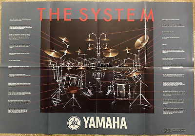 #ad 1984 Magazine Poster Print Ad of Yamaha System Drums amp; Hardware 2 sided $19.99