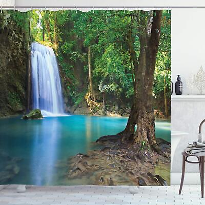 #ad Home 3D Natural Landscape Scenery Waterproof Shower Curtain 12 Hooks $32.37