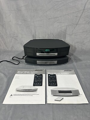 #ad Bose Wave Music System AWRCC1 Radio w 3 Disc Multi CD Changer 2 REMOTES TESTED $375.00
