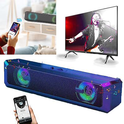 #ad Sound Bar 2 Speaker System Wireless BT Subwoofer TV Home Theater PC Universal $20.90
