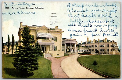#ad Postcard The Oaks Home Denver Colorado $5.06