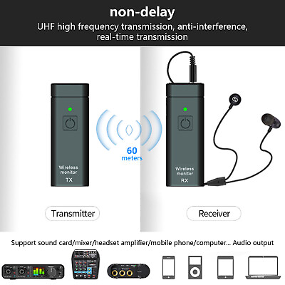 #ad UHF Wireless In Ear Earphone Monitor System Transmitter Receiver for Stage R5U0 $29.09