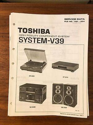 #ad Toshiba SYSTEM V39 STEREO Service Manual *Original* #2 $14.97
