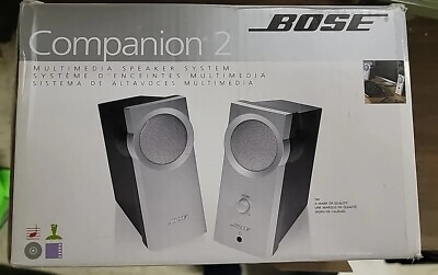 #ad Bose Companion 2 Multimedia Computer Speakers System Silver with Cables Works $39.99