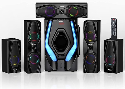 #ad 5.1 Surround Sound System 10quot; Sub Home Theater Bluetooth Stereo Speakers for TV $105.99