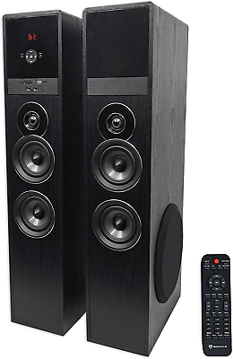 #ad TM80B Black Home Theater System Tower Speakers 8quot; Sub Bluetooth Usb $395.18