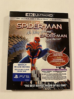 #ad Spider Man No Way Home 4K UHD Bluray Movie Tom Holland Marvel w Slipcover New C $27.88