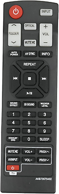 #ad AKB73575402 Replace Remote Control for LG Soundbar NB2420A NB2520A NB2530A NB352 $11.79
