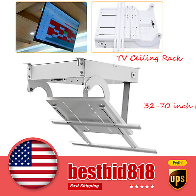 #ad TV Ceiling Rack Electric Hanger Lifter Remote for 32 70 inch LCD LED TV 90° Rota $286.90