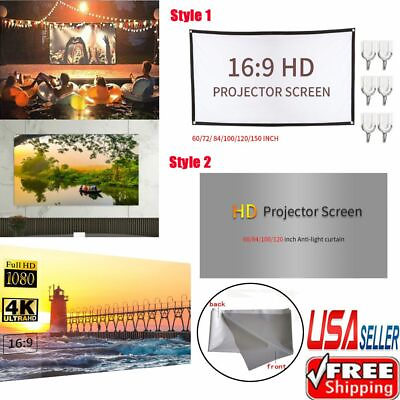 #ad Anti light Thick HD Projector Screen 16:9 Home Movie Theater Opaque Foldable Lot $9.85