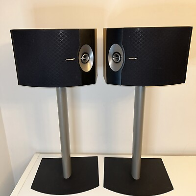 #ad Bose 301 Series V Direct Reflecting Speakers Pair Wood Grain 2 Floor Stands $375.87