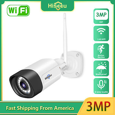 #ad Hiseeu Camera Add on 3MP Outdoor Wireless Security Camera 2 Way Audio 3.6mm Lens $38.60